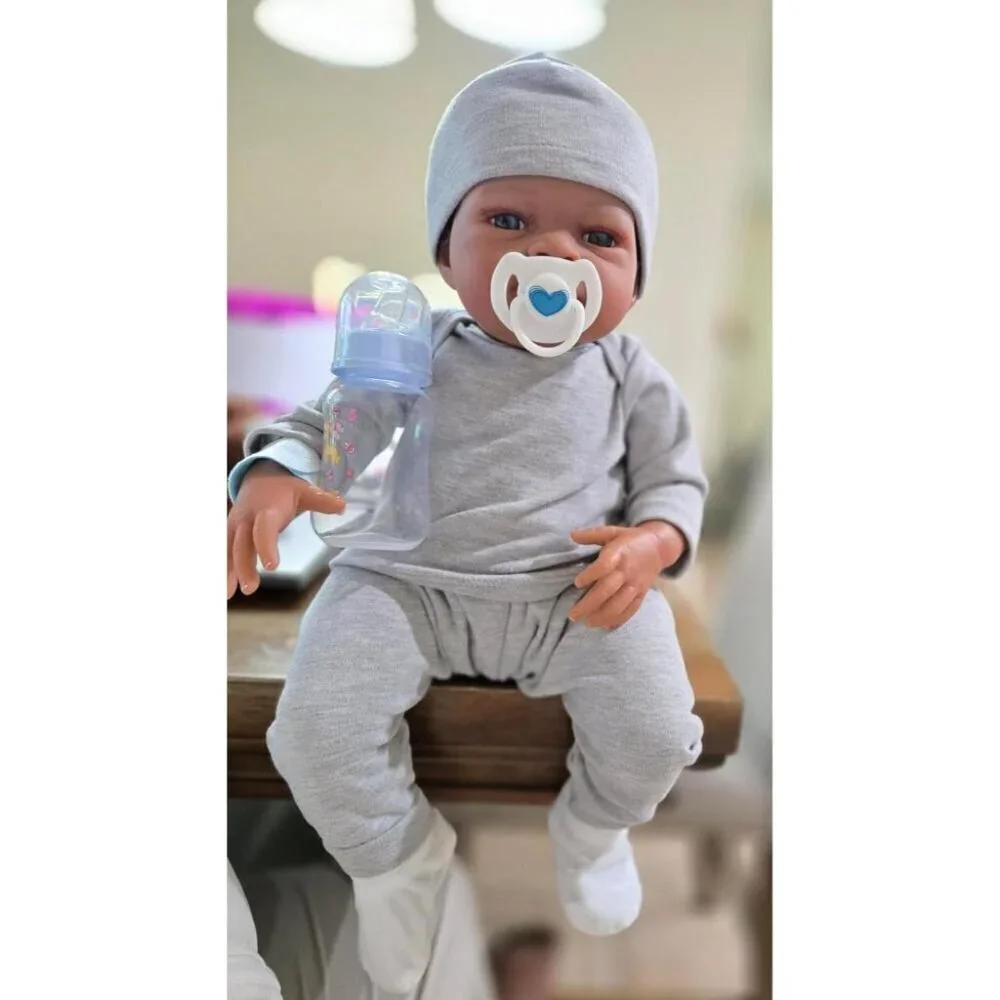 🆕20Inch African American Newborn Boy Doll Weighted Soft Cloth Body Black Boy